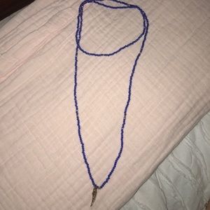 Blue sparkly wrap necklace